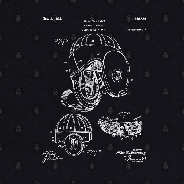 Football Helmet Patent - Sports Fan Football Player Art - Blueprint by patentpress